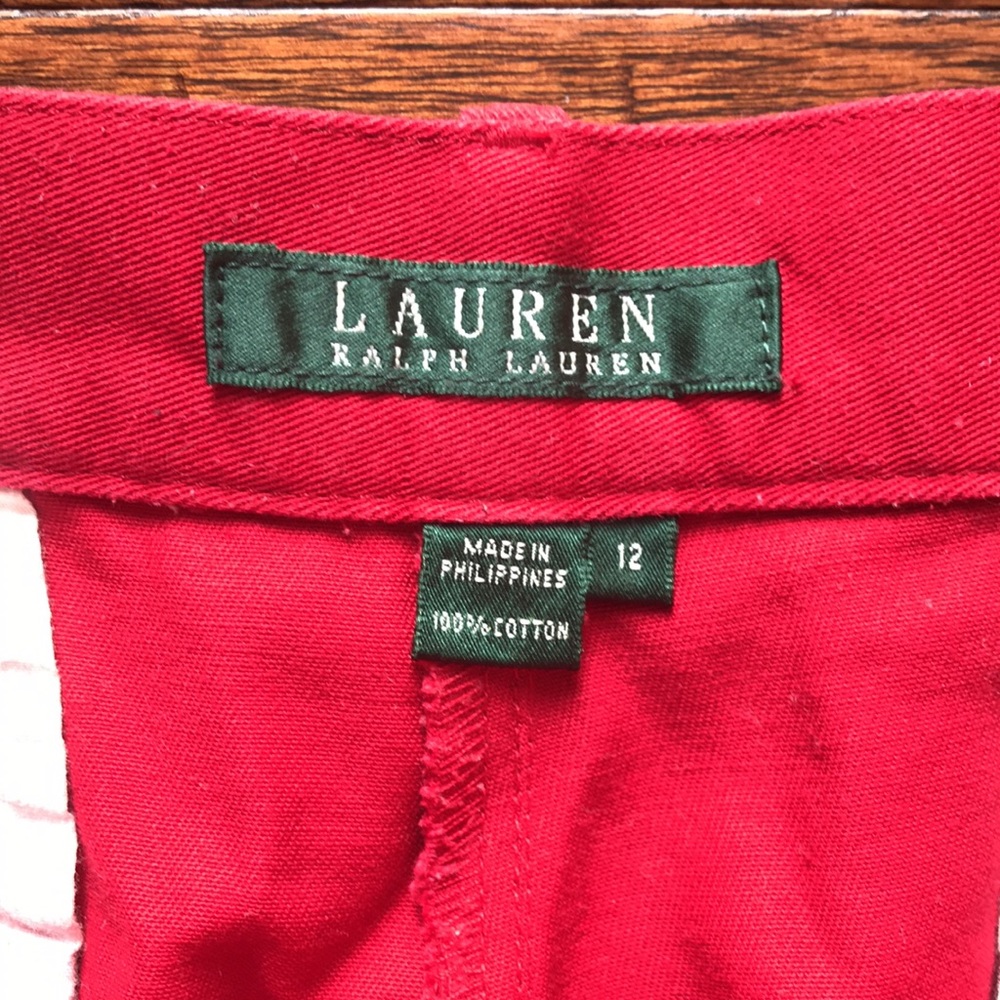 Lauren Ralph Lauren Vintage High Waist Shorts Red Women’s 12 - Picture 6 of 11